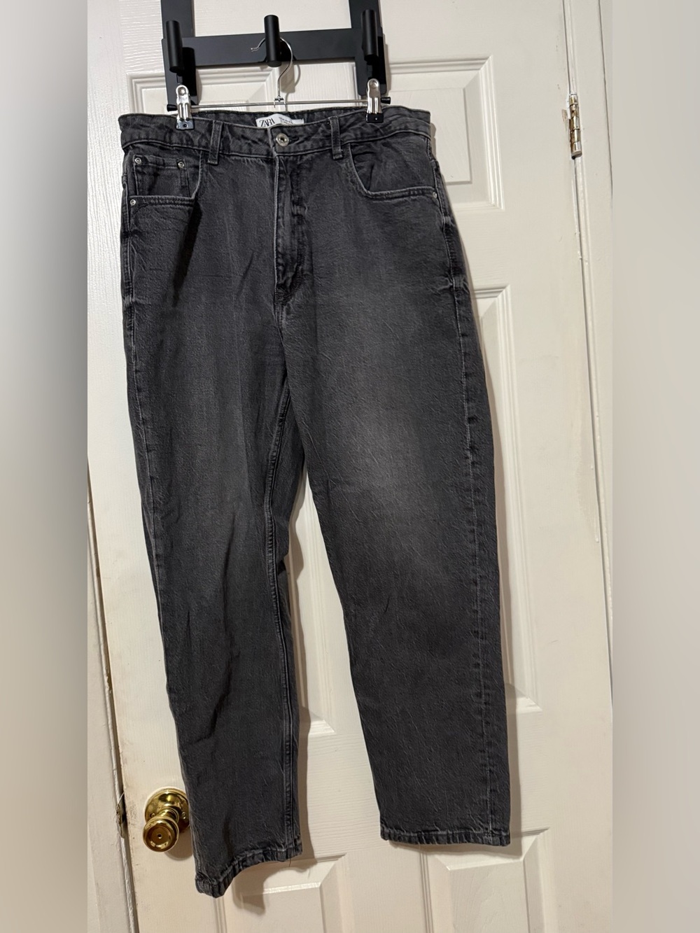 ZARA Womens Straight Black Denim Jeans